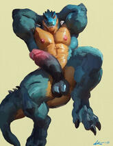 Blue Dino fast painting